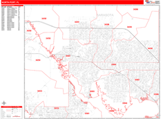 North Port Digital Map Red Line Style